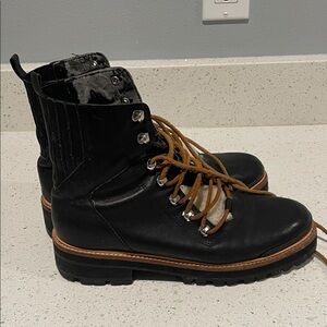 Marc Fisher faux shearling combat boots